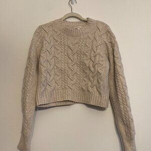 Cream Cable Knit Sweater - Super Comfy - Size Small
